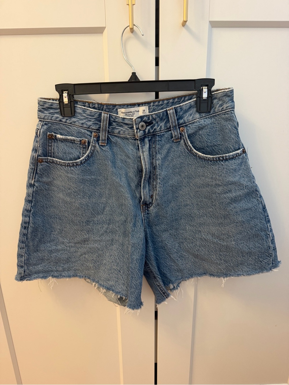 Abercrombie & Fitch Vintage-Inspired Light Blue Denim Shorts